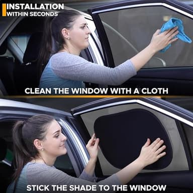 EcoNour Car Window Shades for Baby (4 Pack) | Protects Baby from Window Sun & Heat | Sun Shade Side Windows for Kids | Automotive Sun Protection from UV | Child Safety Accessories | Medium - 20"x12" - Image 5