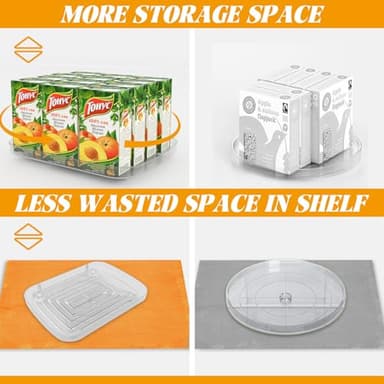 REBECAT Lazy Susan Turntable Organizer for Refrigerator 360° Refrigerator Organizers and Storage Lazy Susan Organizer for Fridge, Cabinet, and Pantry,15.82"x12",(Clear 2 Pack) - Image 6