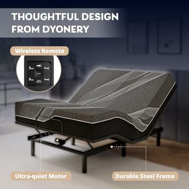 Dyonery Queen Adjustable Bed Base Frame with Wireless Remote + 14 Inch Queen Gel Memory Foam Mattress Bed in a Box, Head and Foot Incline, Zero Gravity, Fiberglass Free, 80" × 60" - Image 5