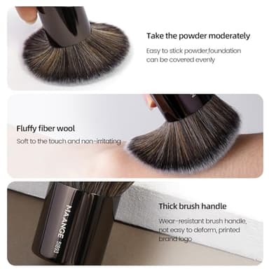 MAANGE 20 PCS Foundation Makeup Brush Set, Double-ended Kabuki Contour Brush for Liquid Powder Concealer Blending Blush Face Makeup Tools (Black) - Image 2