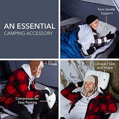 Vaverto Gray Travel and Camping Pillow - Compressible Medium Firm Memory Foam, Viscose Made from Bamboo Cover, Machine Washable, Ideal for Backpacking, Airplane, Car Travel - Image 5