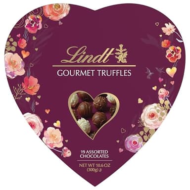 Lindt Valentine's Gourmet Truffles Assorted Chocolate Candy Heart, 10.6 oz. - Image 1