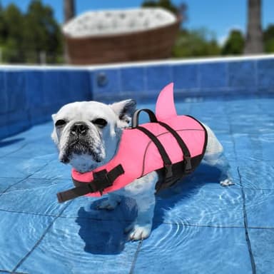 Queenmore Small Dog Life Jacket,Shark Dog Life Vest for Swimming,Puppy Light Life Preserver for Boating Kayaking Canoeing,Pet Reflective Lifesaver with High Buoyancy,Rescue Handle,Leash Hook (Pink,S) - Image 6
