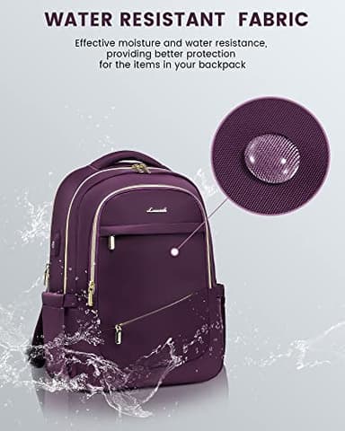 LOVEVOOK Laptop Backpack for Women, 17 Inch Slim Computer Bag with Separate Computer Compartment for Work Travel Business - Image 8
