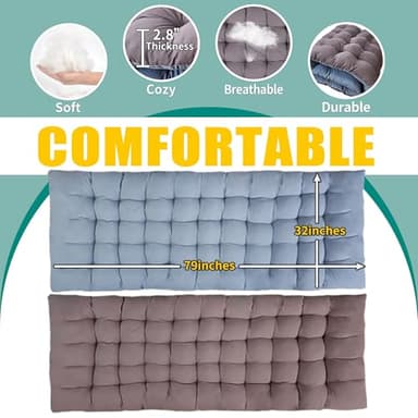 GETOVIN XXL Camping Cot with Mattress Oversize 32" Width Folding Cot Heavy Duty Comfortable Cots for Sleeping Guest Bed with Carry Bag Portable Easy to Set-up for Home Travel Outdoor 79" x 32" x 18" - Image 6