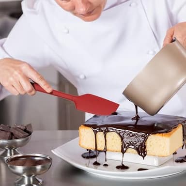 Coukre Silicone Spatula Set of 5,High Heat Resistant, Food Grade Silicone, Upgraded Extended Reinforced Handle,Dishwasher Safe, for Baking, Cooking - Image 6