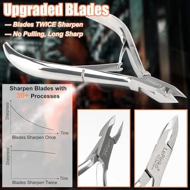 LePinko 4 Packs Upgraded Cuticle Trimmer kit, Sharp Dead Skin Clipper, Labor-saving Cuticula Remover for Fingernail Toenail, Manicure Pedicure Tool for Women Men, 5mm Jaw - Image 4