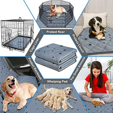 RIOUSSI Washable Pee Pads for Dogs, Reusable, Absorbent, Leakproof, Non Slip Pet Puppy Pads for Potty Training. Gray Stars, 24x36 Inch(4pack) - Image 7