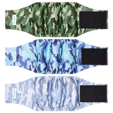 Paw Legend Washable Dogs Diapers Male Dog Belly Bands for Male Dogs Diapers Reusable Puppy & Doggie Diapers Male (3 Pack, Medium) - Image 1