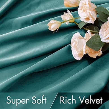 MIULEE Teal Velvet Curtains 108 inches Long 2 Panels - Luxury Blackout Curtains for Bedroom Living Room Thermal Insulated Fall Decor Super Soft Window Drapes Rod Pocket & Back Tab - Image 5