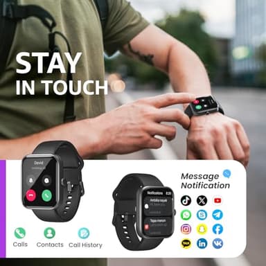 TOZO 2025 New Upgraded Smart Watch for Men Women for iPhone&Android, 1.83" Fitness Tracker Bluetooth Call [Answer/Make], IP68 Waterproof Sleep Monitor, 100+ Sport Modes - Image 2