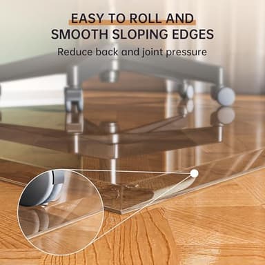 [Tempered Glass] 36“ x 36” Beveled Edge Glass Chair Mat with Polished Edge Clear Office Chair Mat, Glides Smoothly, Suitable for Carpet or Hardwood Floors - Image 3