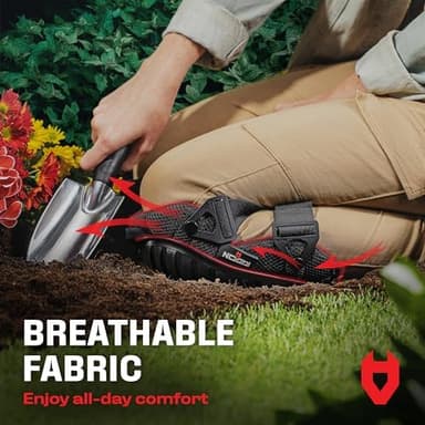 NoCry Professional Gel Knee Pads for Work with Soft Foam and Gel Cushion — Heavy Duty Cap, Reinforced Adjustable Straps, Military-Grade Rivets and Built-in Hang Loops — Perfect for Construction - Image 7