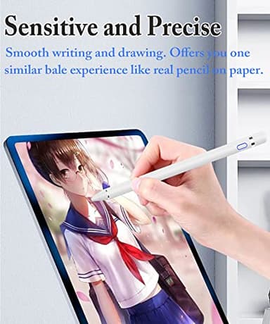 DOGAIN Active Digital Stylus Pen for Touchscreen, Stylus Pencil for Apple iPad mini/Pro/Air, Samsung, iPhone, Android and Most Phone & Tablet, 1.5mm Fine Point Rechargeable Pens - White - Image 3