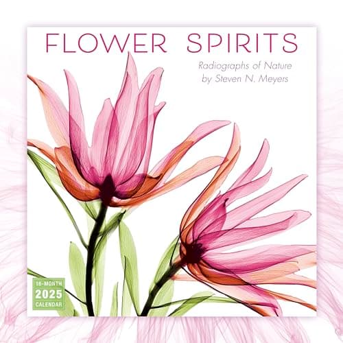 Flower Spirits 2025 Wall Calendar — Radiographs of Nature by Steven N. Meyers, 12" x 12" - Image 1