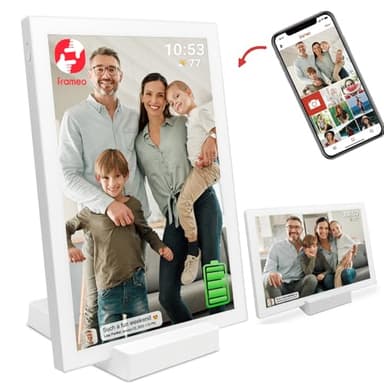 FRAMEO 10.1 Inch WiFi Digital Photo Frame with 5000mAh Battery,1280x800 HD IPS LCD Touch Screen,Auto-Rotate Portrait and Landscape,32GB Storage,Share Moments Instantly via Frameo App from Anywhere