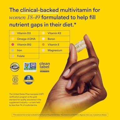 Ritual Multivitamin for Women 18+ with Vitamin D3 for Immune Support*, Vegan Omega 3 DHA, B12, Iron, Gluten Free, Non GMO, USP Verified, 30 Day Supply, 60 Capsules - Image 2