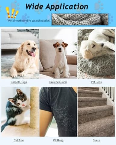 Carpet Rake for Pet Hair Removal,Adjustable Handle Carpet Rake Cat Dog Hair Remover,Reusable Carpet Scraper Dog Cat Deep Hair Cleaner Remover Tool for Rugs, Mats, Couch, Furniture (57'' Extra Large) - Image 6