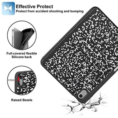 Supveco Case for iPad (A16) 11th Generation 11 inch (2025),iPad 10th Generation 10.9 inch (2022) with Pencil Holder-[Auto Wake/Sleep],Premium Folio Stand Case with Soft TPU Back Cover-Book - Image 5