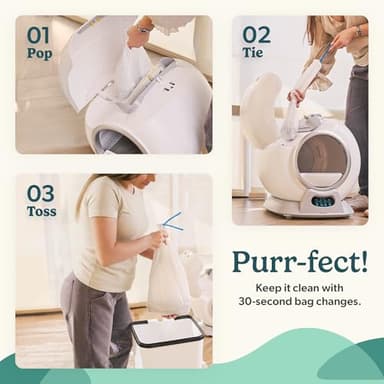 PetCove Self Cleaning Automatic Litter Box for Multi cat - XL Capacity/Quiet Operation/Odor Control/Anti-Pinch Safety/Easy App Control with Ultra Fast 5 GHz Wi-Fi - Includes Litter Bag Liners - Image 6