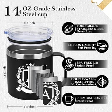 14 Oz Insulated Coffee Mug with Lid Travel Large Cup White Elephant Funny Weird Novelty Useful Unique Men Who Have Everything Adults Christmas Gag Prank Good Hilarious Naughty Dirty Secret Santa Gifts - Image 2