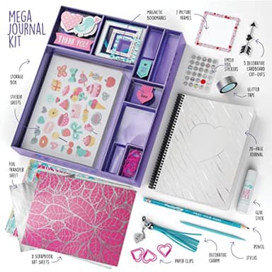 Pretty Me DIY Journal Kit for Girls - Gift for 8-14 Year Old Girl - Cool Birthday Gifts Ideas for Teens - Fun, Cute Art & Crafts Kits for Tween Teenage Kids- Scrapbook & Diary Supplies Toy Set - Image 3