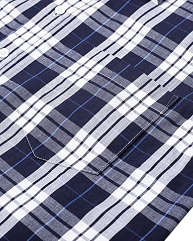 Alimens & Gentle Men's Plaid Button Down Shirts Cotton Long Sleeve Dress Shirts Regular Fit Gingham Shirts - Image 4