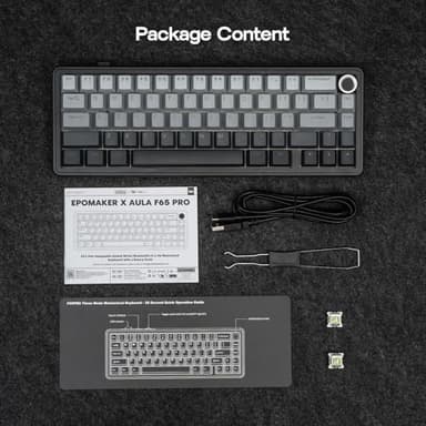 EPOMAKER X Aula F65 PRO Wireless Mechanical Gaming Keyboard, Hot-Swap, 5-Layer Padding, Creamy Gasket, Knob and Shine-Through PBT Keycap, RGB, BT/2.4GHz/USB-C (Gradient Grey, Graywood V3 Switch) - Image 7