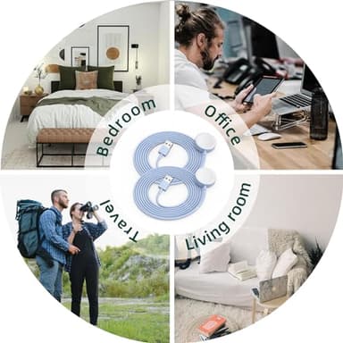 2Pack Blue for Apple Watch Charger USB Magnetic Wireless Fast iWatch Charger Portable Compatible with iWatch Ultra/Series 9/8/7/6/SE/SE2/5/4/3/2/1-[3.3FT] - Image 7