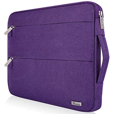 Voova 13 13.6 Inch Laptop Sleeve Case Compatible with MacBook Air 13 M1/M2/M3/M4 2020-2025, MacBook Pro 13/14, IPad Air/Pro 13, Waterproof Slim Computer Bag Cover with Handle, Purple - Image 1