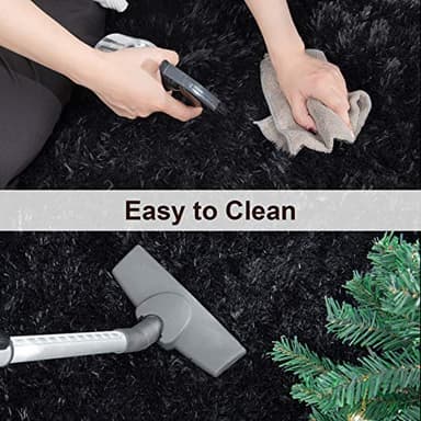 TWINNIS Super Soft Shaggy Rugs Fluffy Carpets, 8x10 Feet, Indoor Modern Plush Area Rugs for Living Room Bedroom Kids Room Nursery Home Decor, Upgrade Anti-Skid Rectangular Fuzzy Rug, Black - Image 6