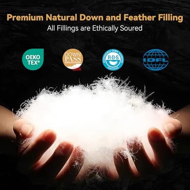 SNOWMAN Premium Down Comforter Cal King Size, Luxurious All Season Duvet Insert with Cotton Blended Fabric, 48oz Fill Weight Pinch Pleat Design Hotel Bedding Comforter (Grey,108"x98") - Image 2