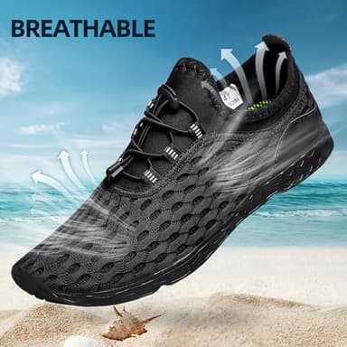 DOUSSPRT Women's Water Shoes Quick Drying Sports Aqua Shoes DarkBlack Size 7 - Image 3