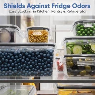 Chefs Path 48 Piece BPA-Free Plastic Food Storage Container Set with 24 Containers and 24 Lids for Kitchen Pantry Organization and Meal Prep - Image 9