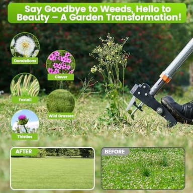 SOOTFRO Weed Puller Tool - Stand Up Weed Puller with 4-Claw Steel Head, 39"-46" Retractable Handle & Easy-Eject Mechanism for Dandelions, Clover & More, No Bending or Kneeling - Image 7