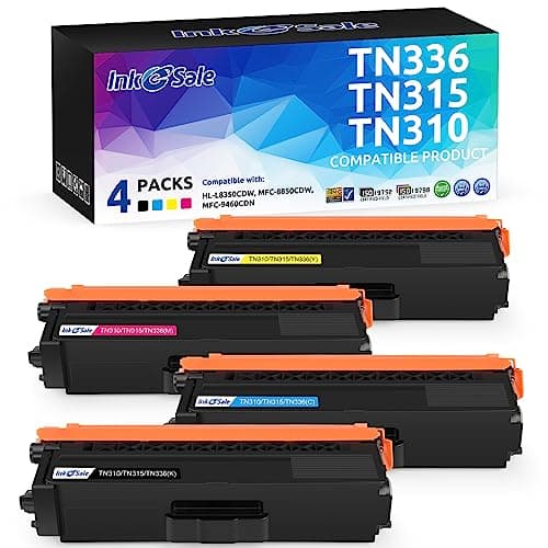 INK E-SALE Compatible Toner Cartridge Replacement for Brother TN336 TN315 TN310 TN331 (KCMY, 4-Pack), for use with Brother HL-L8350CDW HL-4150CDN MFC-L8850CDW MFC-9970CDW MFC-L8600CDW Printer - Image 1