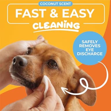 Paw Science Dog Eye Wipes - Hypoallergenic Eye & Face Wipes for Dogs, Cats, & Puppy - Pet Tear Stain Remover & Cleaner - Gently Cleans & Removes Discharge, Crust, & Gunk (Coconut) - Image 2