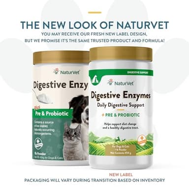 NaturVet – Digestive Enzymes - Plus Probiotics & Prebiotics – Helps Support Diet Change & A Healthy Digestive Tract – for Dogs & Cats – 1 lb Powder - Image 2