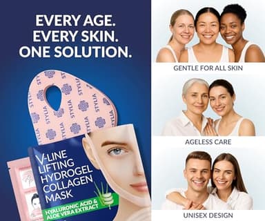 STYLIA V Line Lifting Collagen Face Mask - Double Chin Strap for Women - Jawline Shaper Face Lift Tape - Neck Lift Collagen Mask - Chin Strap for Sleeping - Hyaluronic Acid, Aloe Vera, Cica 10PC - Image 7