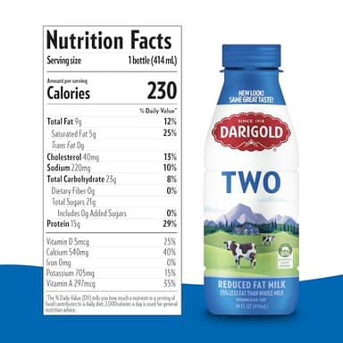 Darigold Milk 2 Percent, Reduced Fat Shelf Stable Milk with 12 Essential Nutrients, 15g Protein, rsBT Free - 14oz, 12 Pack (Two Percent) - Image 2