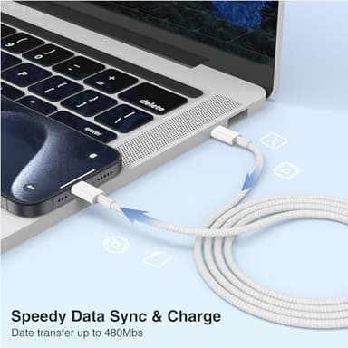 3-Pack Grey 3.3FT 60W USB C to USB C Cable, Type C Fast Charging Cable for iPhone Air 17 16e 16 15 Pro Plus Pro Max，for Galaxy S25/S24, for iPad Pro/Air/mini, for MacBook Pro/Air and More - Image 7