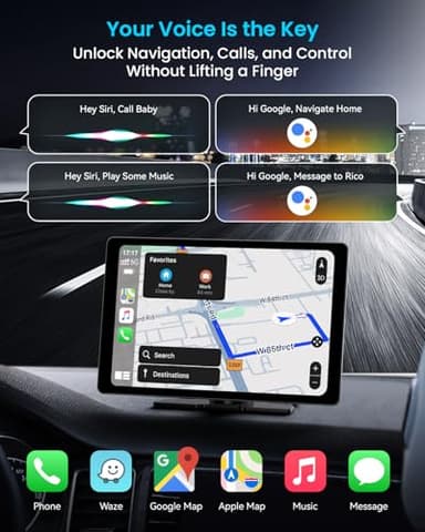 11" Extra Large Wireless Apple CarPlay Screen for Car – Ultra-Slim 0.16 Inch Touchscreen Car Stereo with Android Auto, 4K Dash Cam, 1080p Backup Camera, GPS, Mirror Link, Voice Control - Image 3