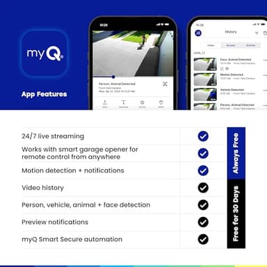 CHAMBERLAIN myQ Outdoor Battery Camera | 2K Camera, Color Night Vision, Spotlight, Motion Alerts, Live View with Two-Way Talk, Wireless, Weather-Resistant, Outdoor, White - Image 10