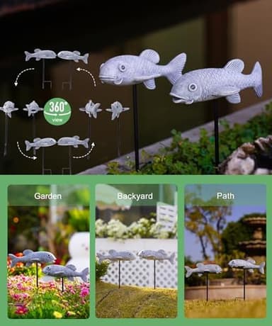 Outdoor Koi Fish Statues 2Pack: Garden Sculpture Ornaments Pond Decor for Yard Lawn Patio Porch Outside Decorative Gifts for Grandma Women Mom - Image 4