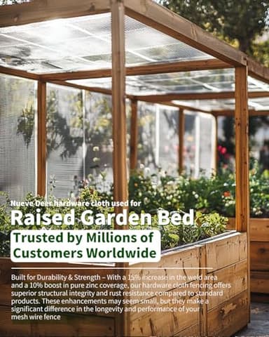 Nueve Deer Galvanized Hardware Cloth 1/4 inch 36 x 100 Ft 23 Gauge - Hot-Dip Galvanized After Welding - Chicken Wire Fencing Wire Mesh Roll Welded Wire Fencing Rodent Wire Mesh Fence - Image 8