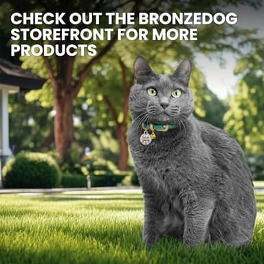 BRONZEDOG Leather Cat Collar with Removable Bells Non Breakaway Kitten QR Tag for Girl Boy (9" - 12" Cats/Mini Dogs, Black & Gold) - Image 6