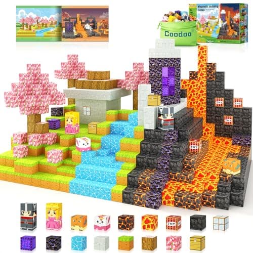Magnetic Blocks - Build Mine Magnet World Magic Portal Set, Magnetic Tiles Building Blocks Toddler Toy STEM Sensory Outdoor Toys for 3+ Year Old Boys & Girls, Creative Kids Games Kids Toys 84PCS - Image 1