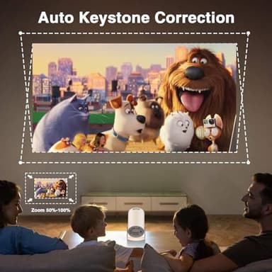 [Electronic Focus with Short Throw] PANSEBA Mini Projector with WiFi 6 and Bluetooth, Auto Keystone Outdoor Movie Projector, Big Screen Home Portable Projector for Phone/TV Stick/Laptop/HDMI - Image 5