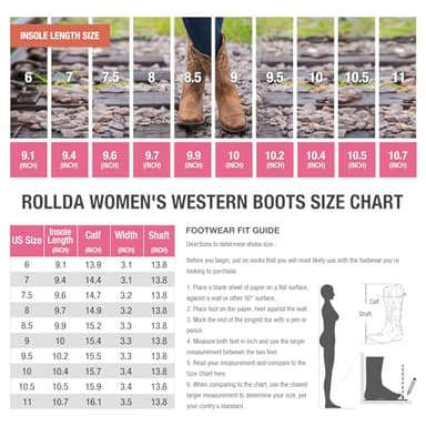 HISEA Rollda Cowboy Boots for Women, Cowgirl Boots, Comfortable Western Boots with Pointed Toe Stitched Embroidery for Country Concert Dancing Wedding Traveling Daily Outfits - Image 2