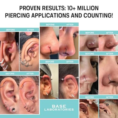 BASE LABORATORIES Piercing Aftercare Spray 4oz | Saline Spray for Piercings | Ear Piercing Cleaner Spray | Saline Solution for Piercings | Piercing & Keloid Bump Removal for Ears, Belly Nose Piercings - Image 5